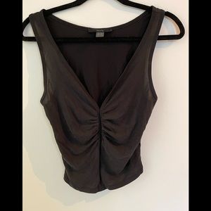 Dark grey ruched tank top